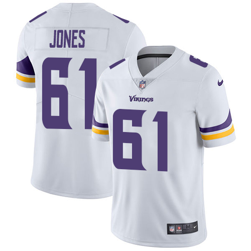Minnesota Vikings #61 Limited Brett Jones White Nike NFL Road Men Jersey Vapor Untouchable